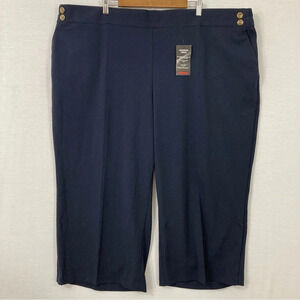 New‎ Avenue Navy Madison Crepe Pull-on Crop Pants size 28 plus
